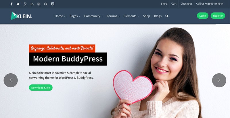 Klein BuddyPress Theme