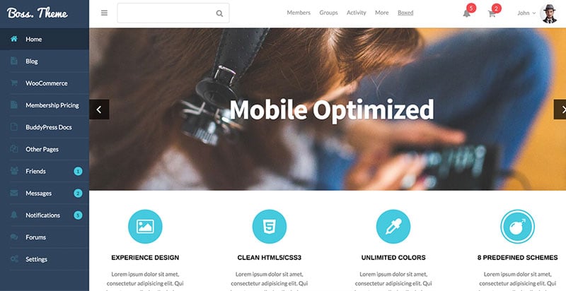 Boss - WordPress BuddyPress Theme