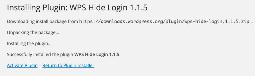 Activate WPS Hide Login Plugin