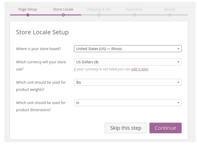 WooCommerce Store Locale Setup