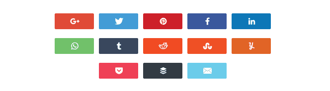 Supported social sharing buttons