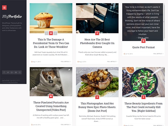 myPortfolio WordPress Theme