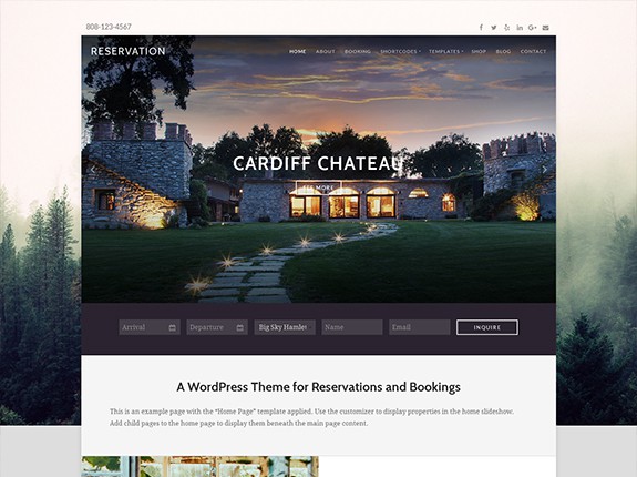 Reservation WordPress Theme