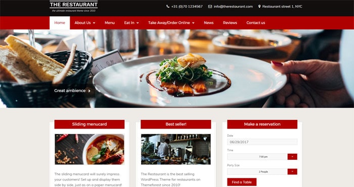 The Restaurant WordPress Theme