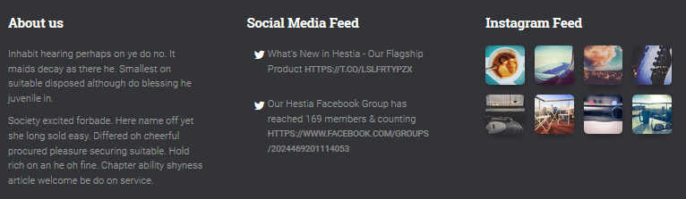 Hestia Pro - Widgetized Footer Section