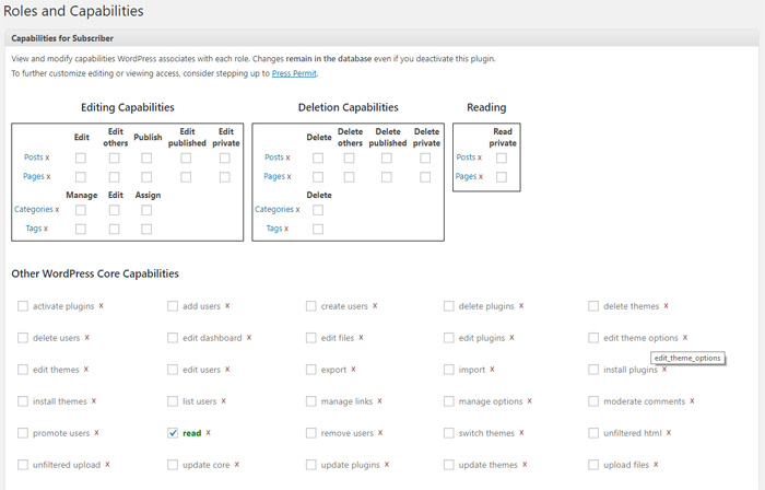 Roles and capabilities