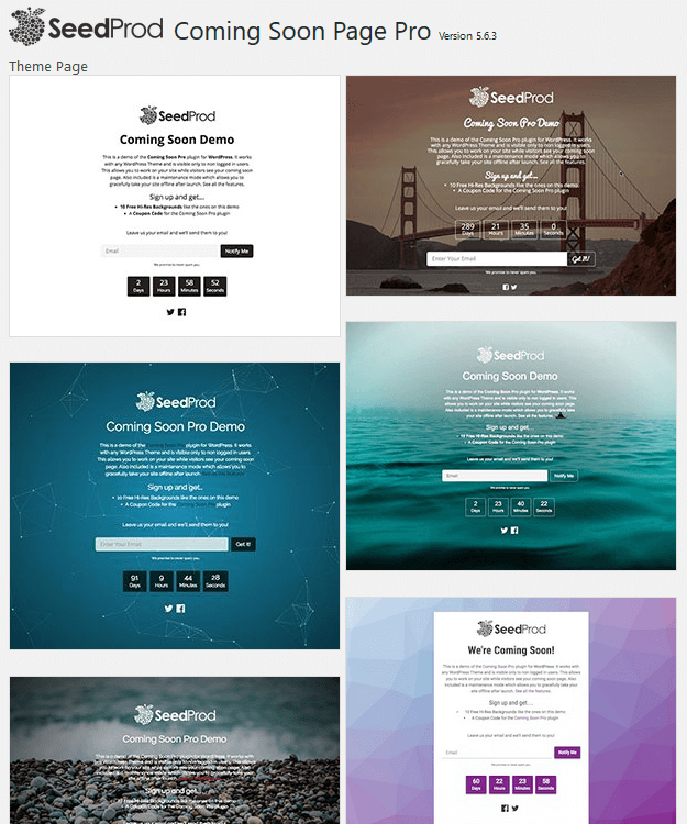 SeedProd - WordPress Coming Soon Plugin - Themes
