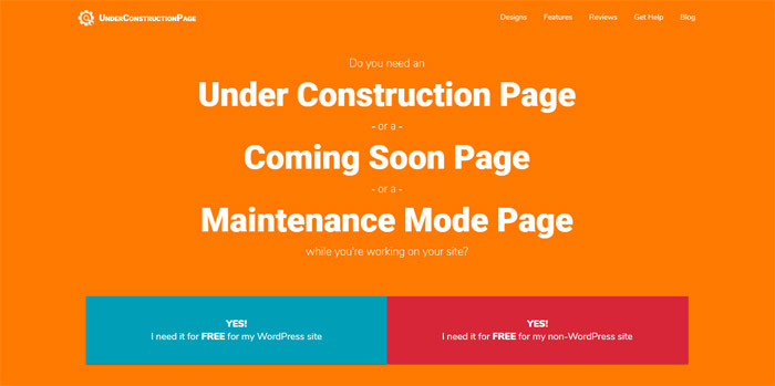 Under Construction Page plugin