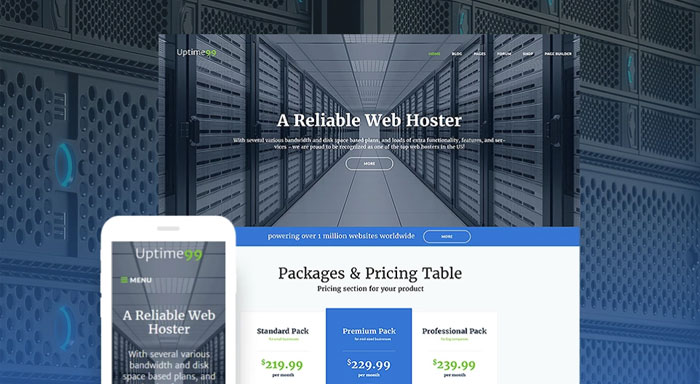 Uptime99 - Web Hosting Theme