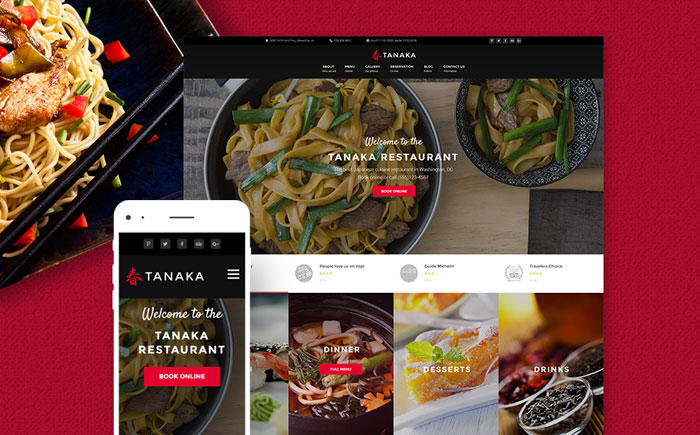 Japanese Restaurant Responsive WordPress Template