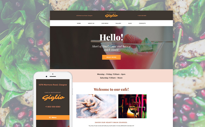 Pleasant Cafeteria Responsive WordPress Theme