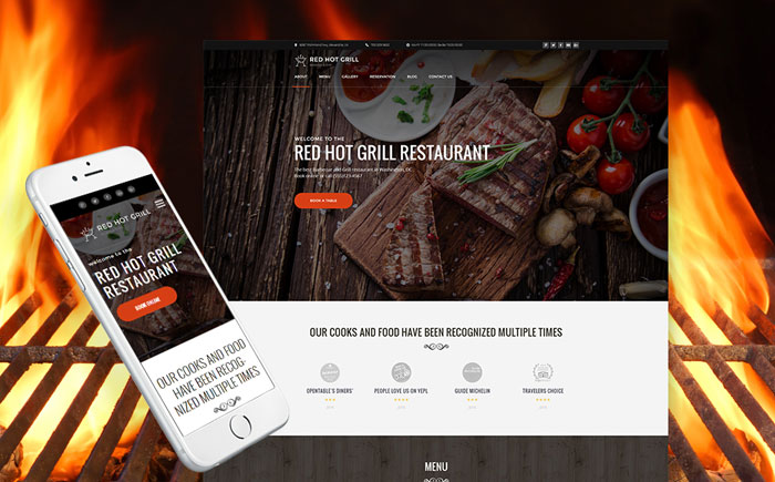 Red Hot Grill Restaurant WordPress Theme