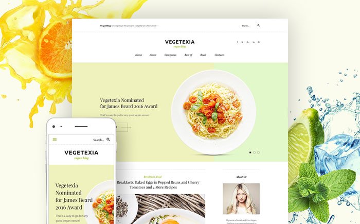 Vegetarian Meals Blog WordPress Theme