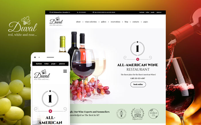 Wine Restaurant WordPress Theme