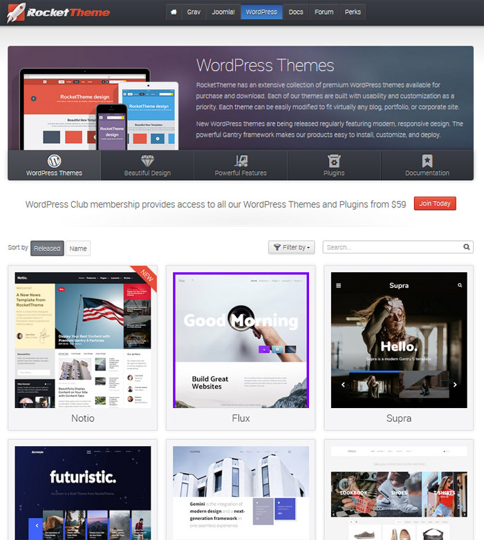 RocketTheme - WordPress Themes