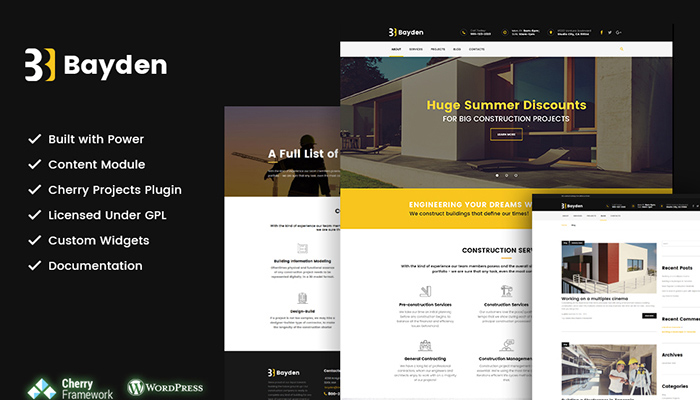 Bayden - Construction Company WordPress Theme