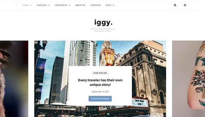 Iggy - Clean Blog WordPress Theme