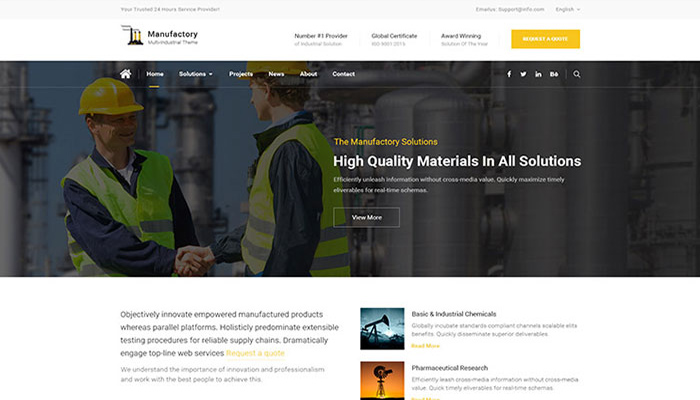 Manufactory - Industrial WordPress Template