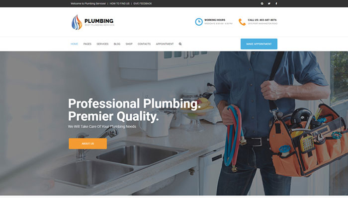 Plumbing - Home Services WordPress Template