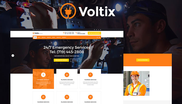 Voltix - Electrical Services WordPress Theme