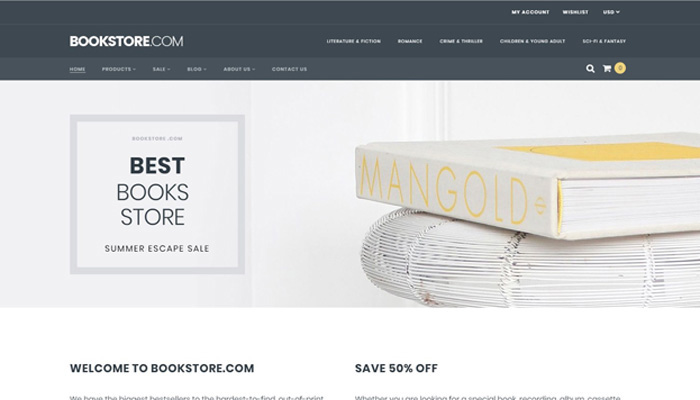 Responsive Shopify Books E-store Template