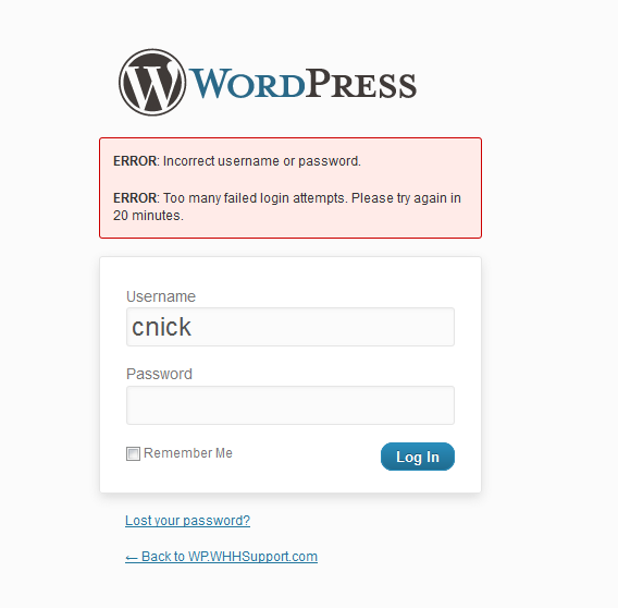 How To Unlock Too Many Failed Login Attempts For Wordpress