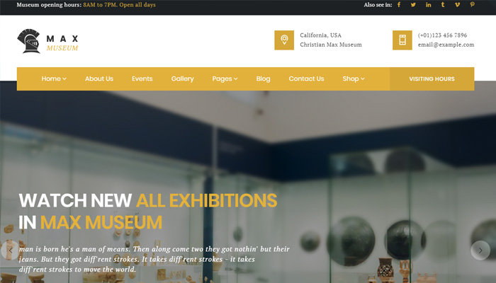 Front-Rank Museum Theme for WordPress