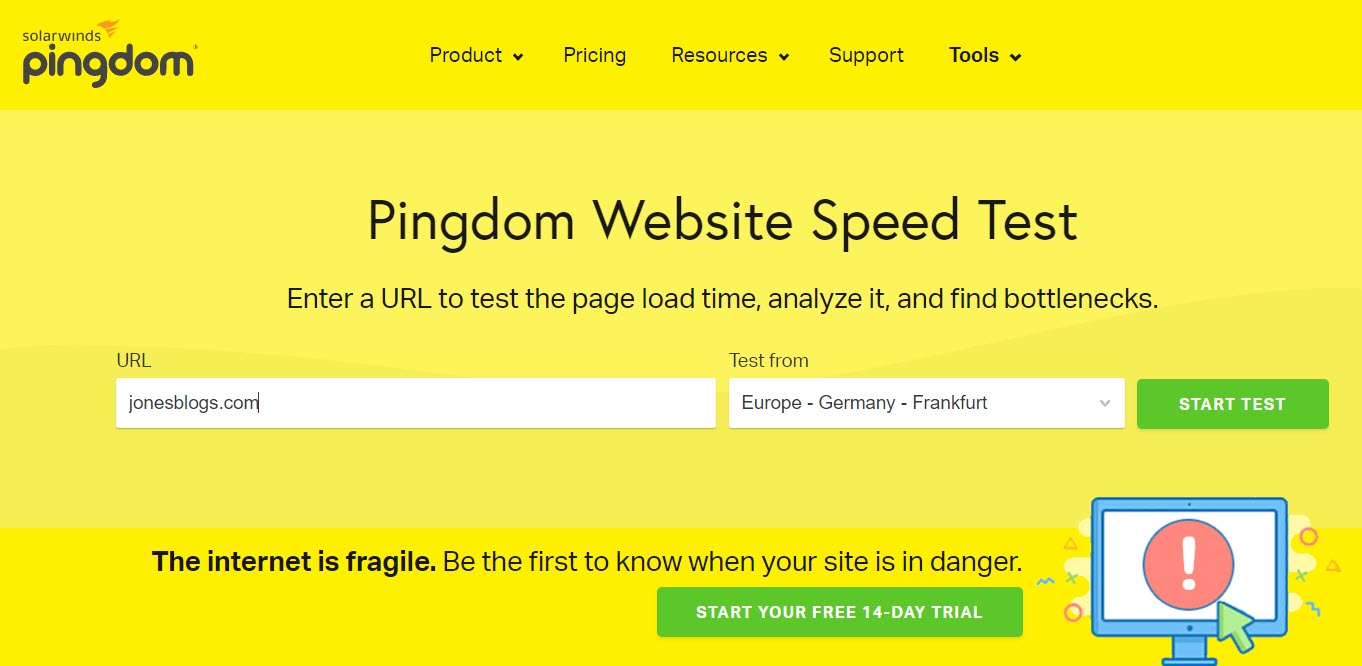 WordPress Page Speed - Pingdom