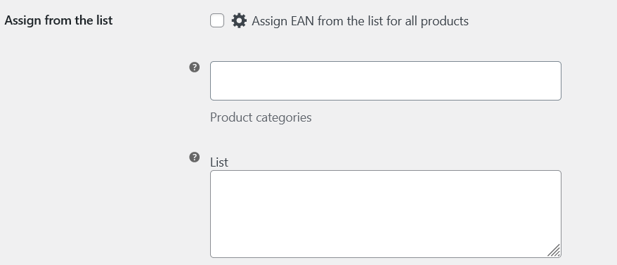 EAN values